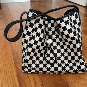 Spartina 449 Black and Cream Geometric Tote